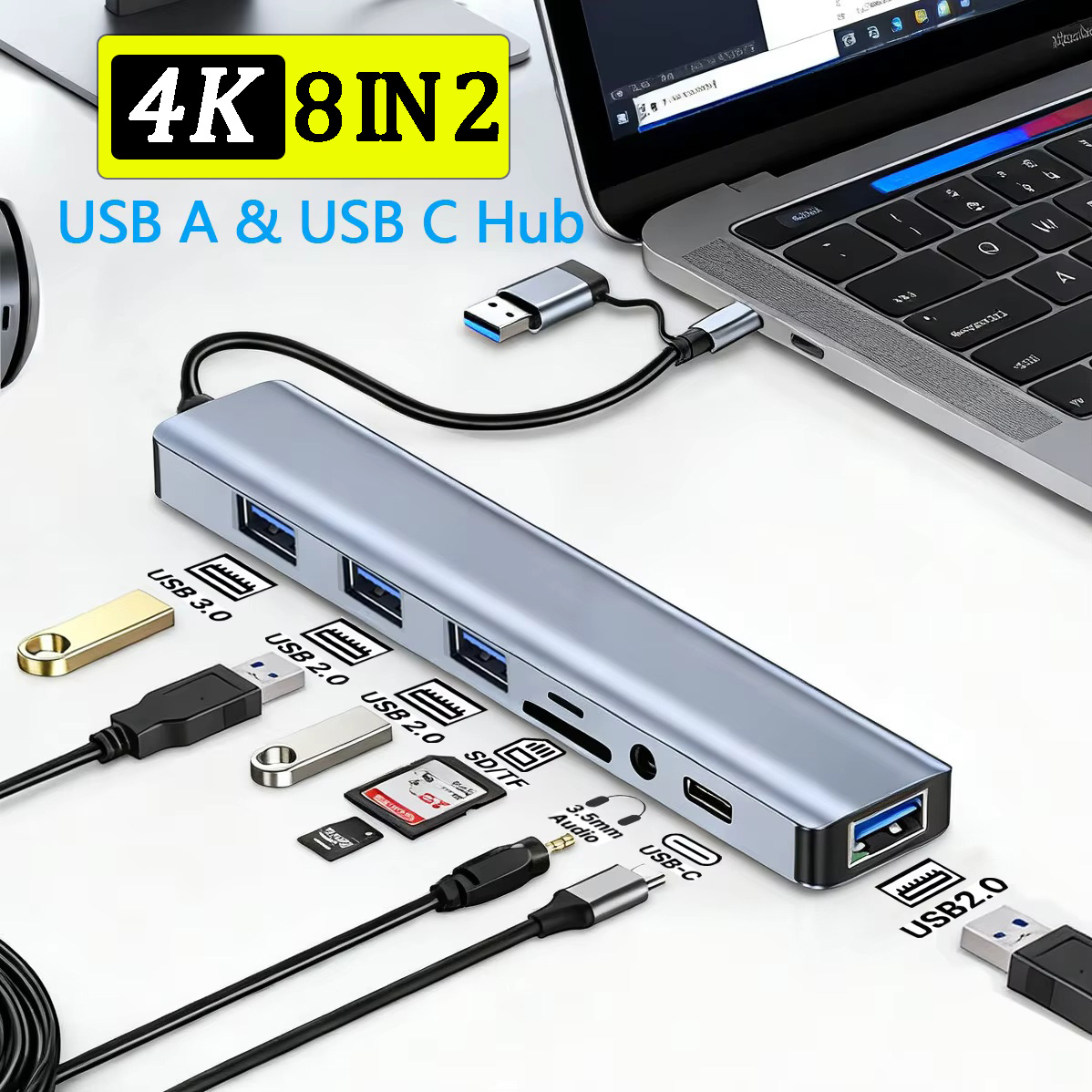 Smart Home Hub 2 - Hub USB-C 8 w 2, Rozdzielacz