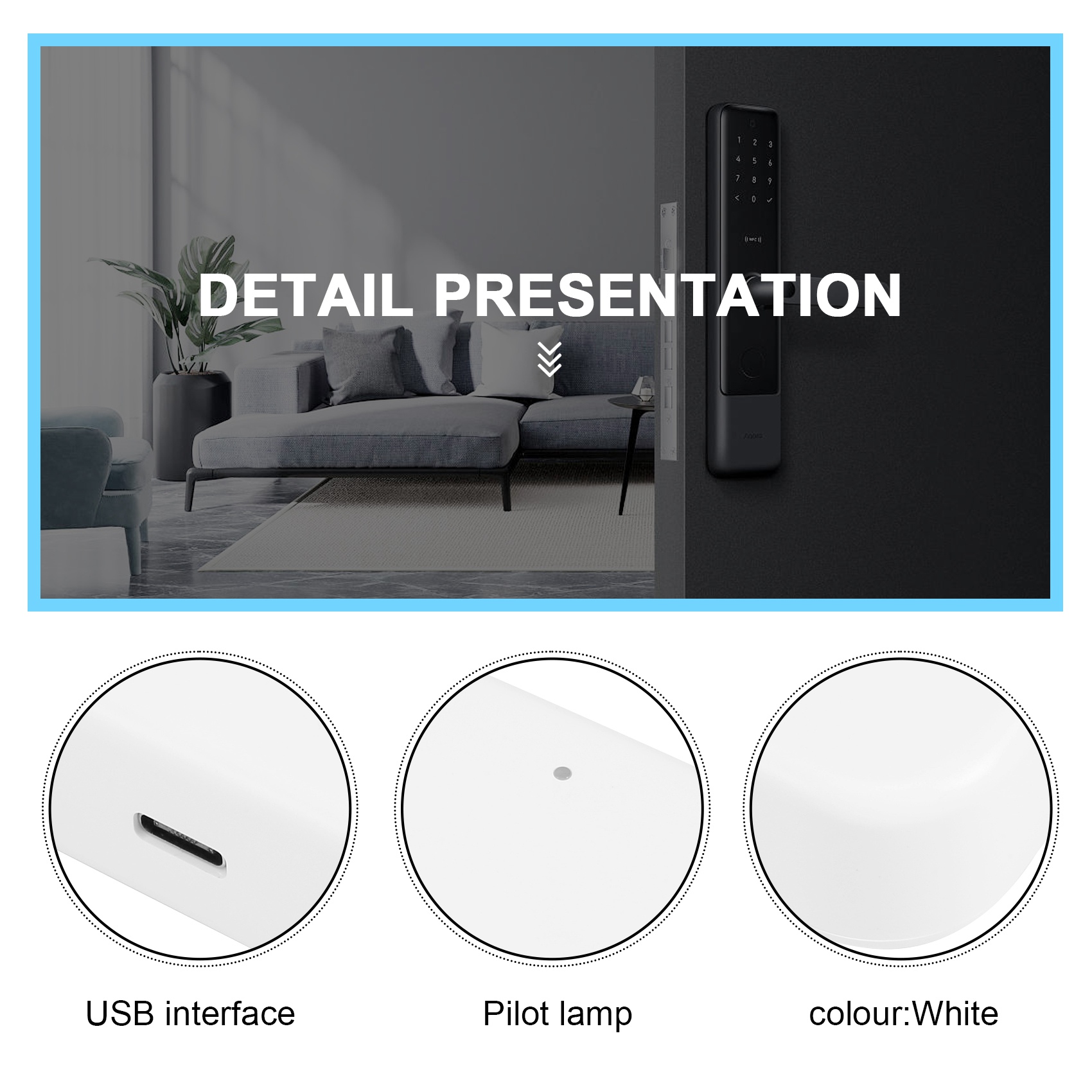 Smart Home Door Lock - Bramka Bluetooth Wifi z czytnikiem linii