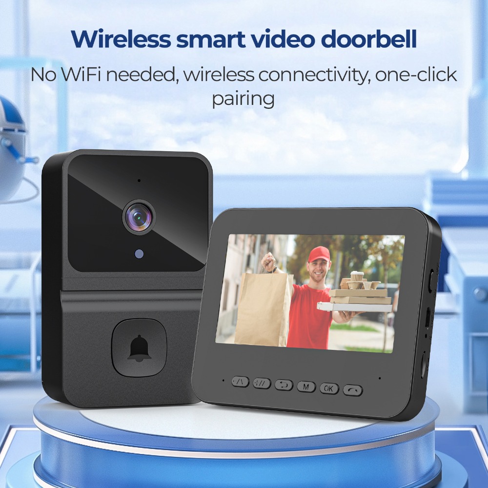 Smart Home Video - Bezprzewodowy inteligentny wideodomofon z 4,3-calowym ekranem,